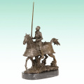 Armure Chevalier Sculpture En Métal Soldat Déco Cheval Bronze Statue Tpy-459